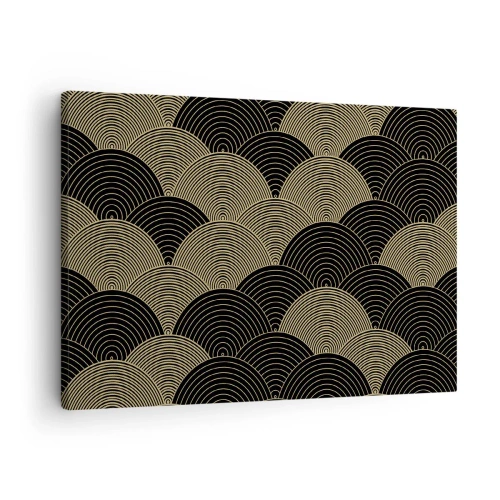 Vászonkép - Art Deco minta félkörökkel és arany vonalakkal - 70x50cm - Egység a sokféleségben - Modern fali dekoráció nappalihoz és hálószobához ARTTOR