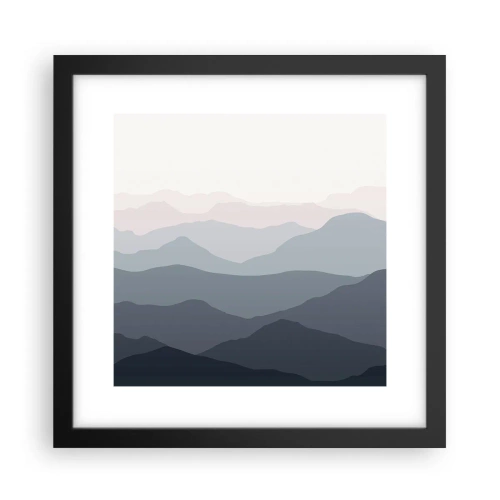Poszter fehér keretben - A hegyek hullámai - 30x30 cm