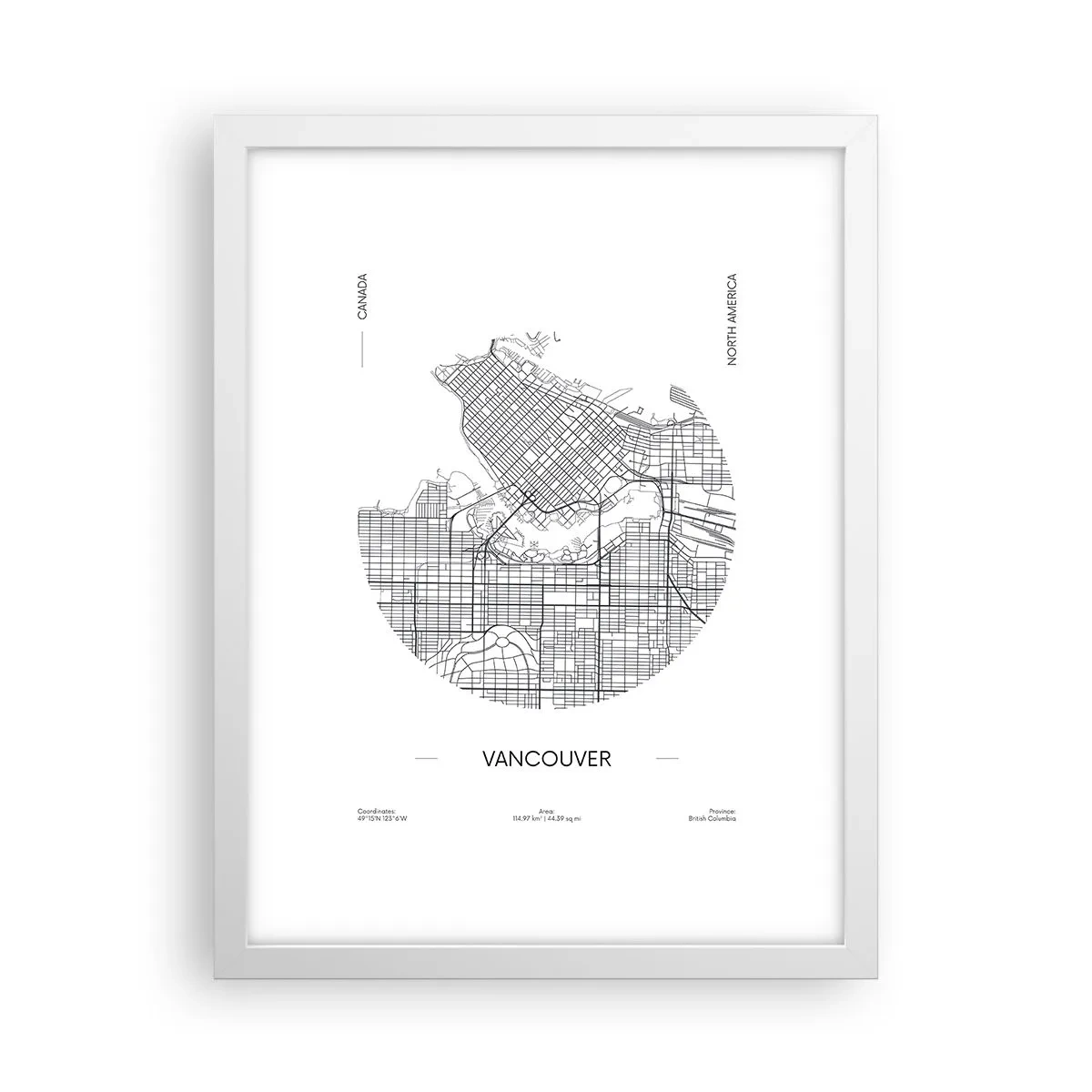 Poszter fekete keretben - Vacouver anatómiája - 30x40 cm