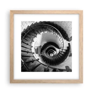 Poszter világos tölgy keretben - Feljebb es feljebb - 30x30 cm