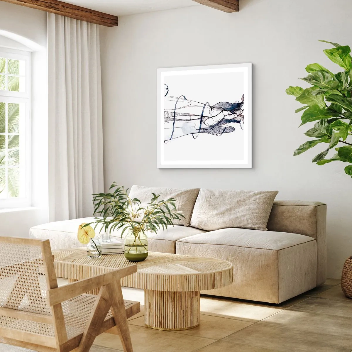 Poszter fekete keretben - Érintés tanulmányozása - 30x30 cm