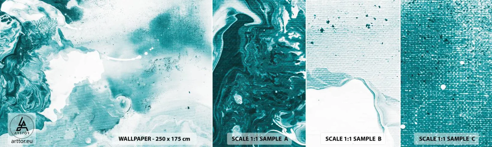 Fotótapéta Minta Öntapadós Deluxe Sticker - Kék holtágai - Absztrakció, Darab, Modern művészet. - 100x30 cm