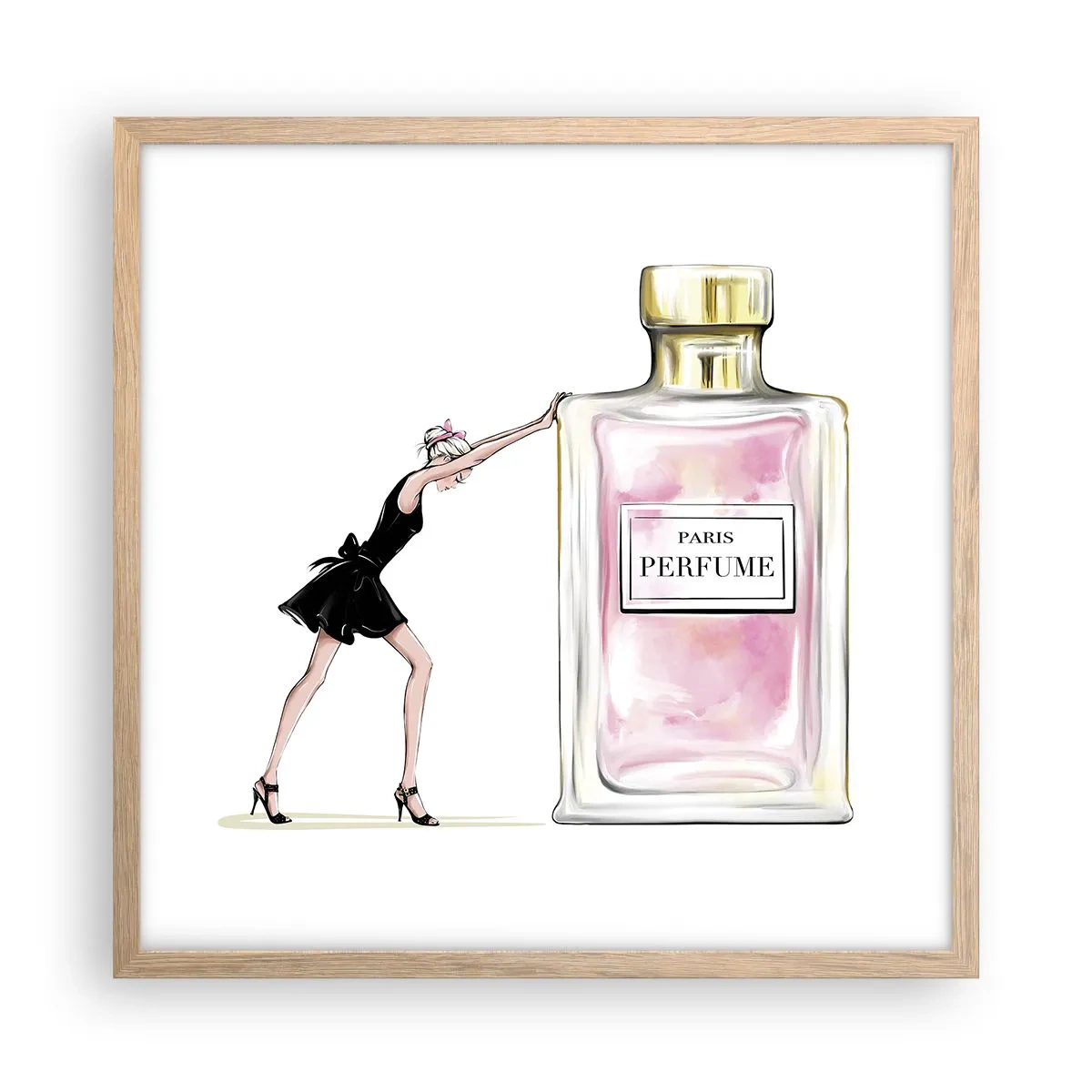 Poszter világos tölgy keretben - A nőiesség lényege - 50x50 cm