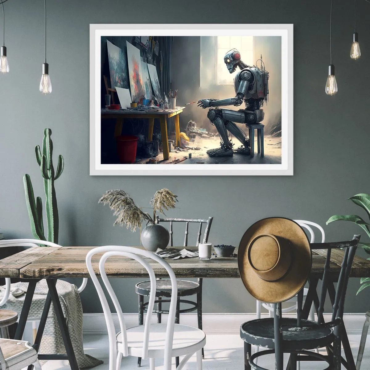 Poszter fekete keretben - Az alkotás aktusa - 91x61 cm