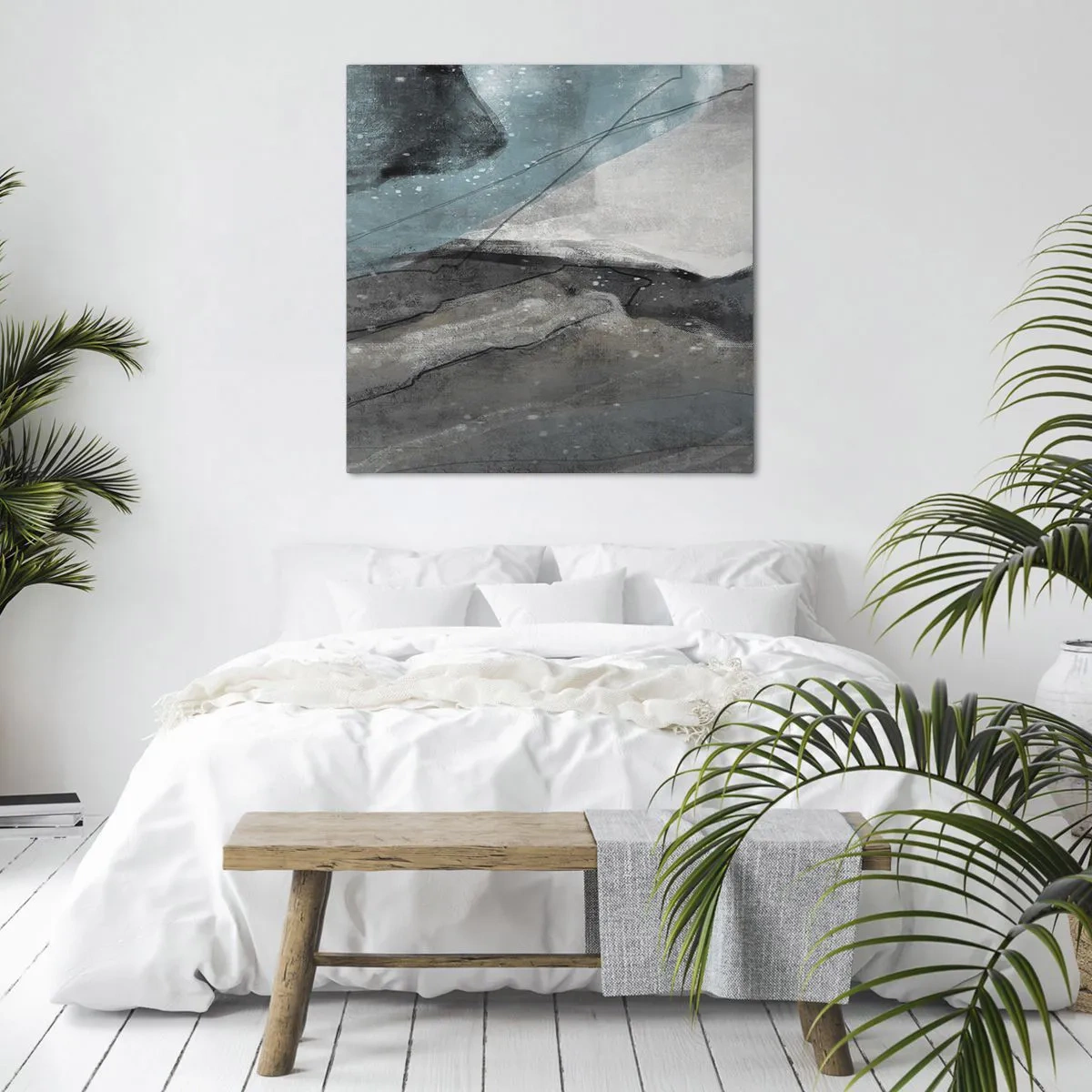 Vászonkép - Absztrakció: sziklák és jég - 60x60 cm