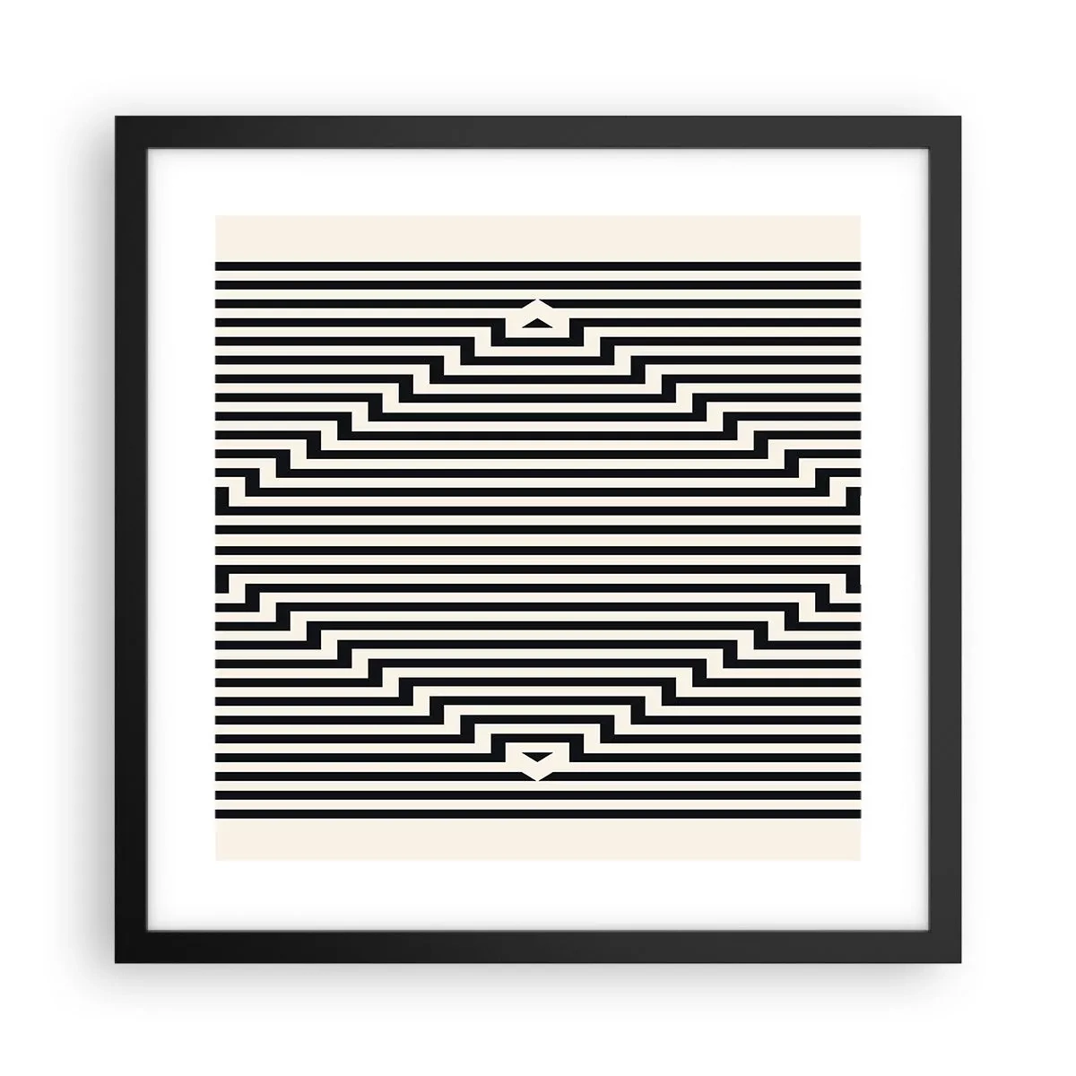 Poszter fehér keretben - Geometrikus illúzió - 40x40 cm