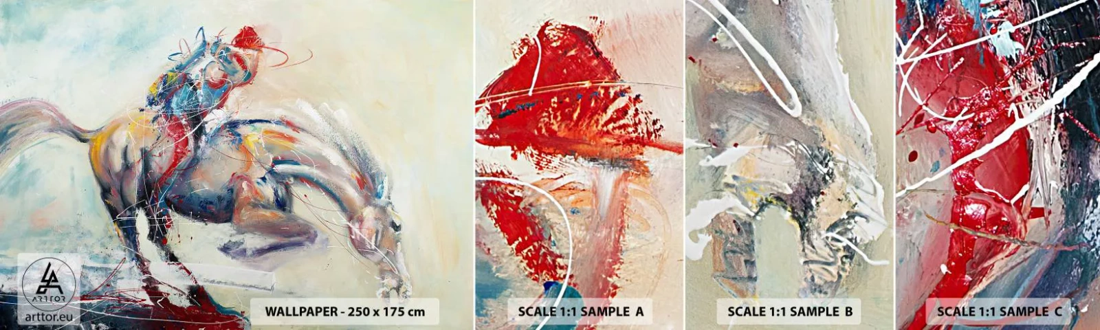 Fotótapéta Minta Öntapadós Deluxe Sticker - Várj, megyünk - Állatok, Ló, Lovas - 100x30 cm