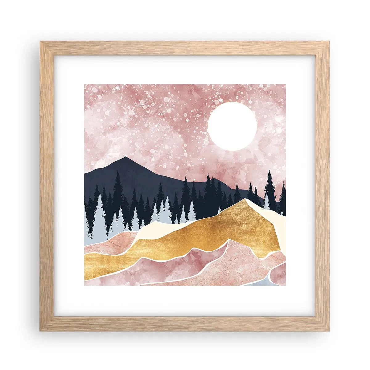 Poszter világos tölgy keretben - Éjjeli őrség - 30x30 cm