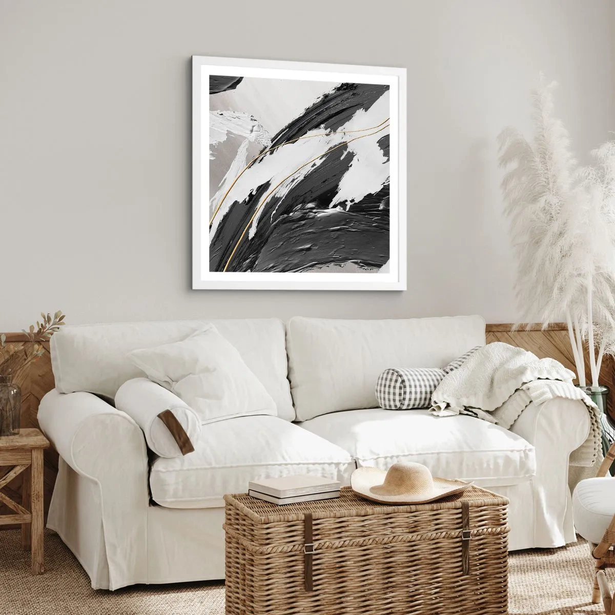Poszter fekete keretben - Absztrakció érzékkel - 50x50 cm