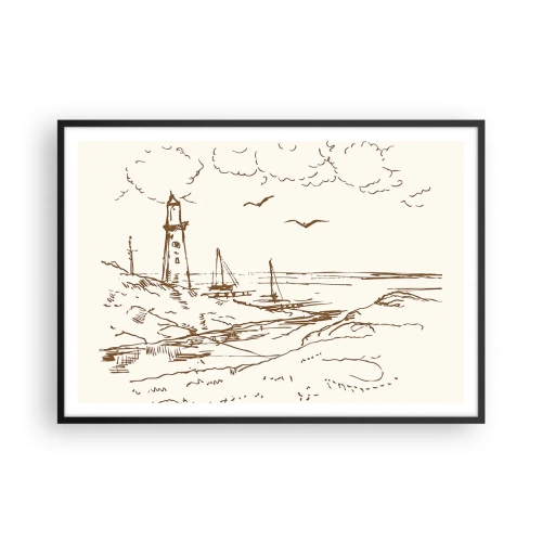 Poszter fehér keretben - A nyár emlékeinek vázlata - 100x70 cm