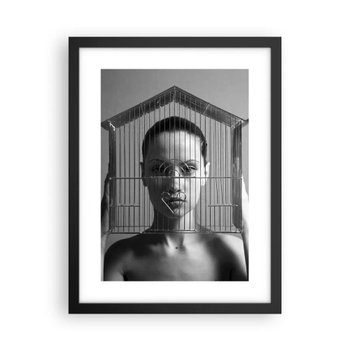 Poszter fehér keretben - Kissé szürreális portré - 30x40 cm