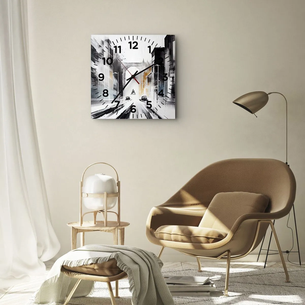 Falióra, Óra - Várostanulmány: építészet és mozgás - 40x40 cm