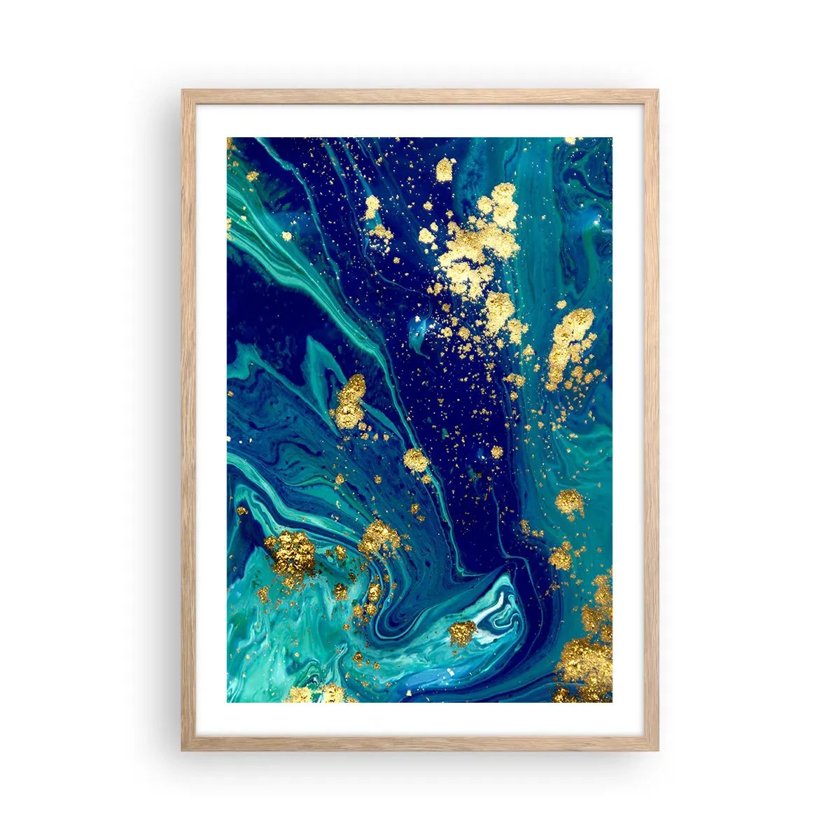 Poszter világos tölgy keretben - Nap pelyhek  - 50x70 cm