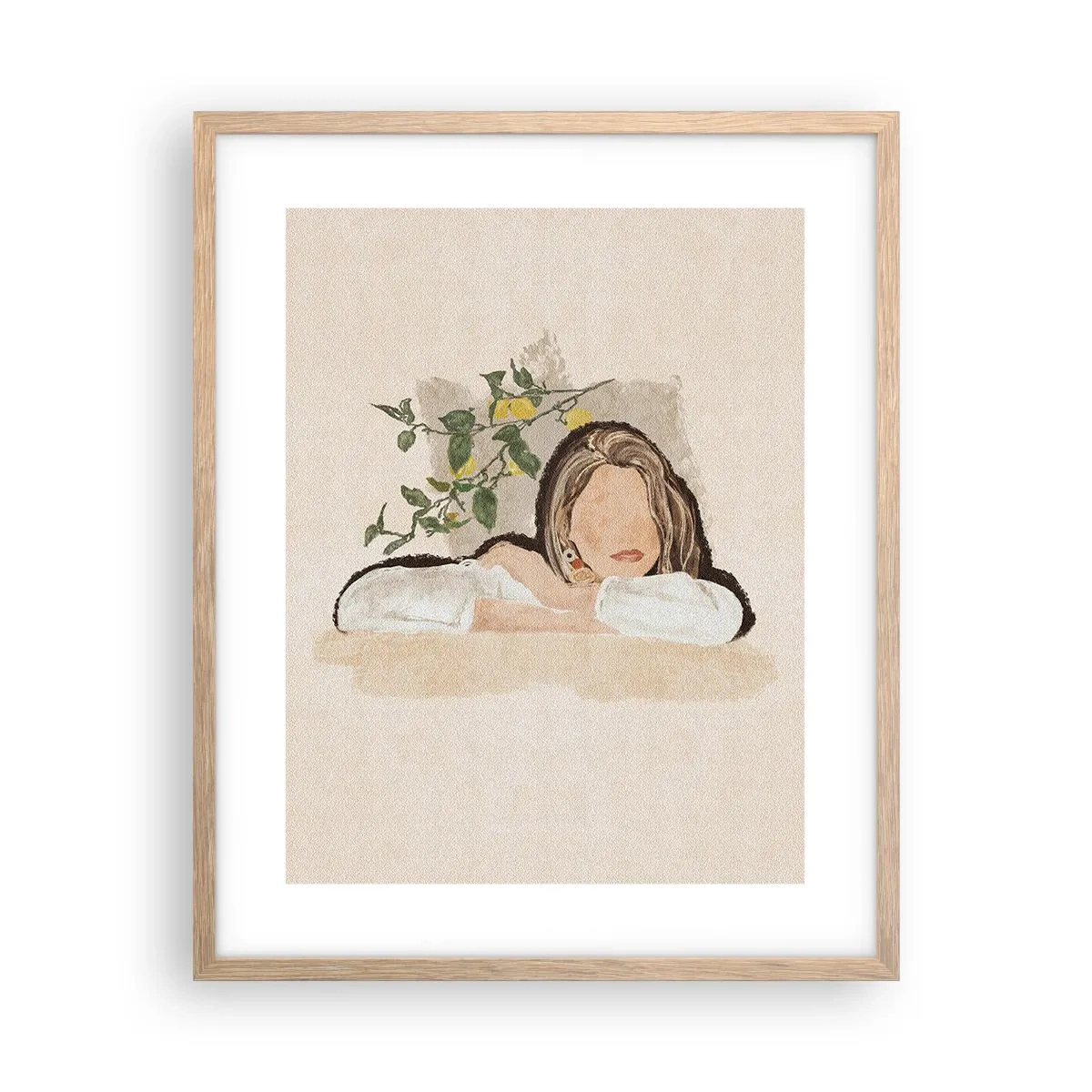 Poszter világos tölgy keretben - Déli szépség - 40x50 cm