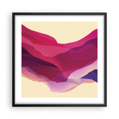 Poszter fehér keretben - Bíbor hullámok - 50x50 cm