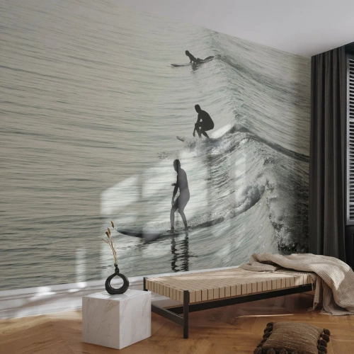 Fotótapéta Premium Sand - A hullámmal találkozni - Szörfözés, Sport, óceán - 250x175 cm