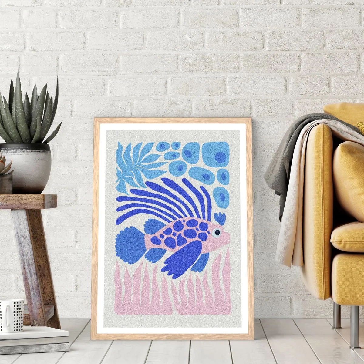 Poszter világos tölgy keretben - Elemében - 70x100 cm