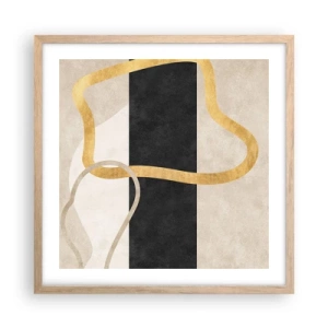 Poszter világos tölgy keretben - Hurkolt formák - 50x50 cm