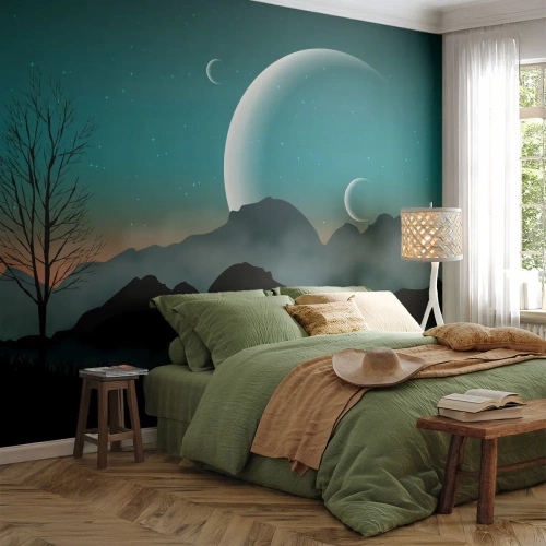 Fotótapéta Premium Canvas - Csillagos éj karneválja - Absztrakció, Tájkép, Hegyek - 300x210 cm