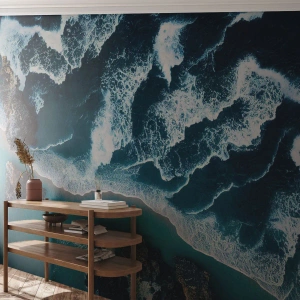 Fotótapéta Premium Sand - Hullámokba burkolózva - Szikla, Tenger, Természet - 350x256 cm