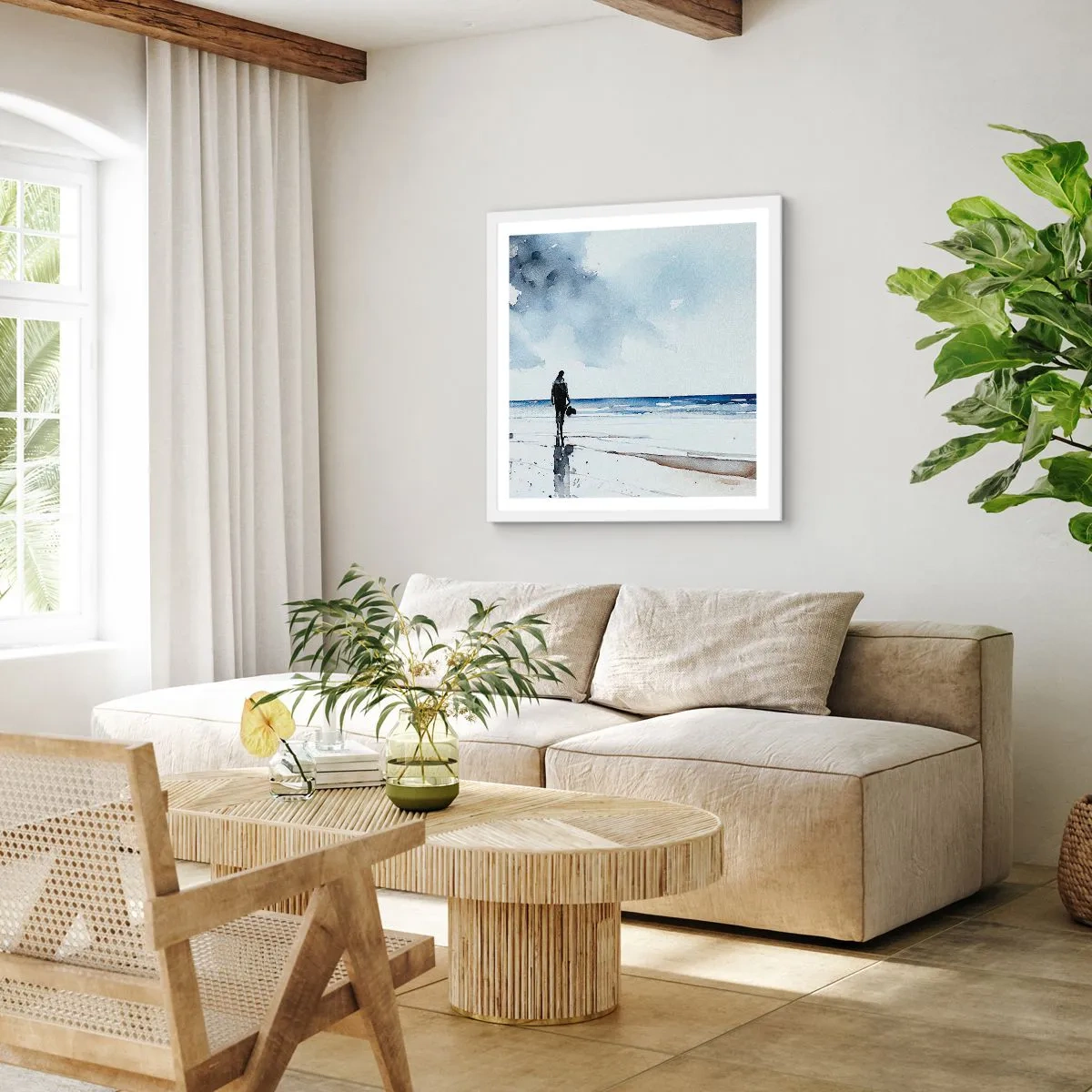 Poszter fekete keretben - Beszélgetés a tengerrel - 60x60 cm