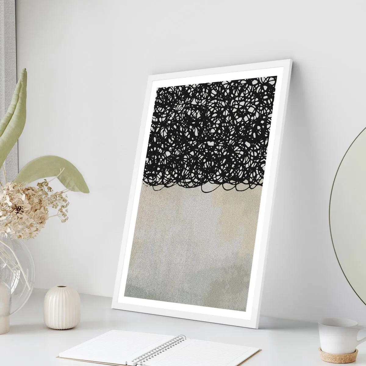 Poszter fekete keretben - Egy kavargó absztrakció - 61x91 cm