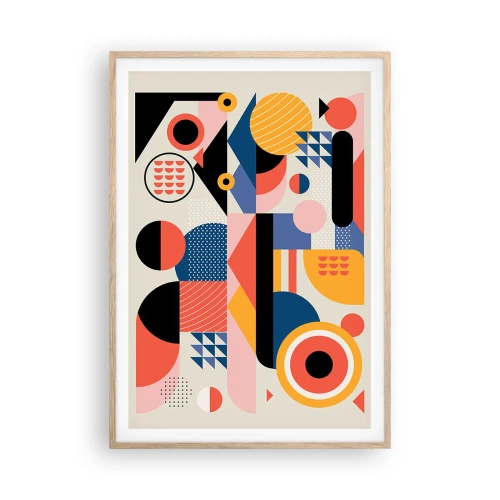 Poszter világos tölgy keretben - Összetétel: játszadozzunk - 70x100 cm