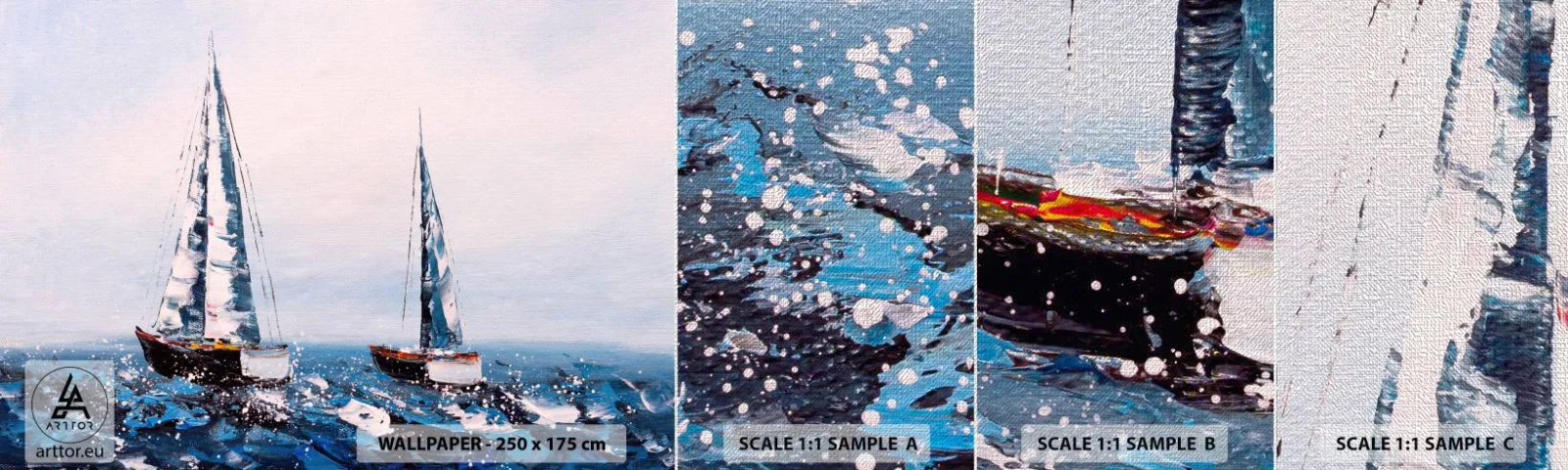 Fotótapéta Minta Premium Canvas - A szél testvérisége - Vitorlások, Tájkép, Tengerpart - 100x30 cm