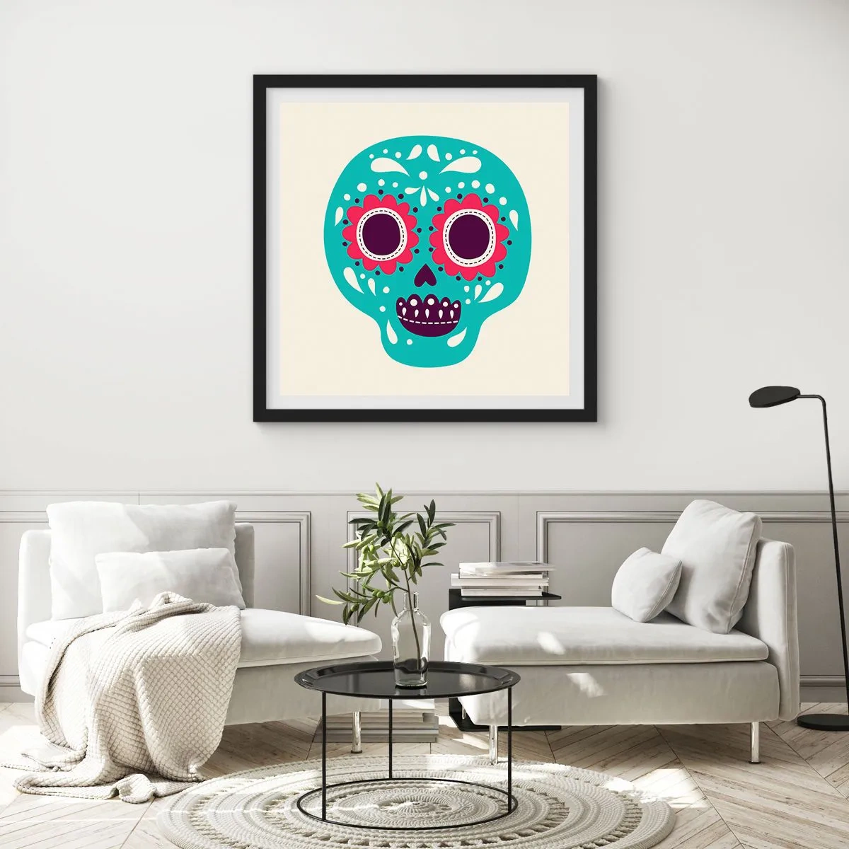 Poszter fehér keretben - Az élet - szórakozás a halálig - 60x60 cm