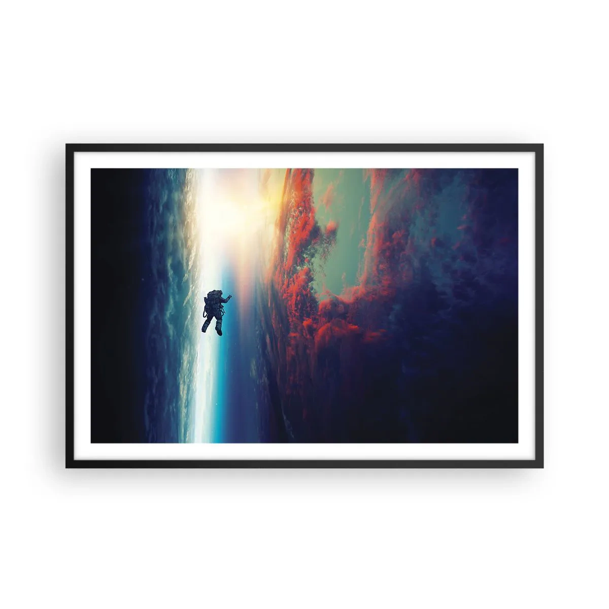 Poszter fehér keretben - Szembenézés az univerzummal - 91x61 cm