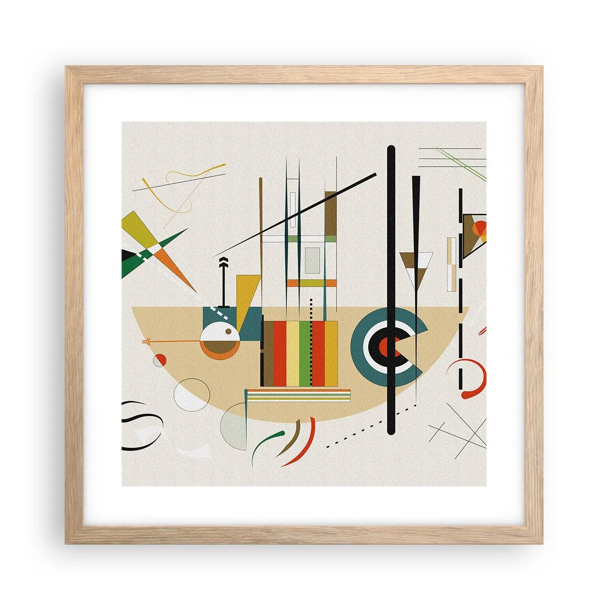 Poszter világos tölgy keretben - És nevet a világ - 40x40 cm