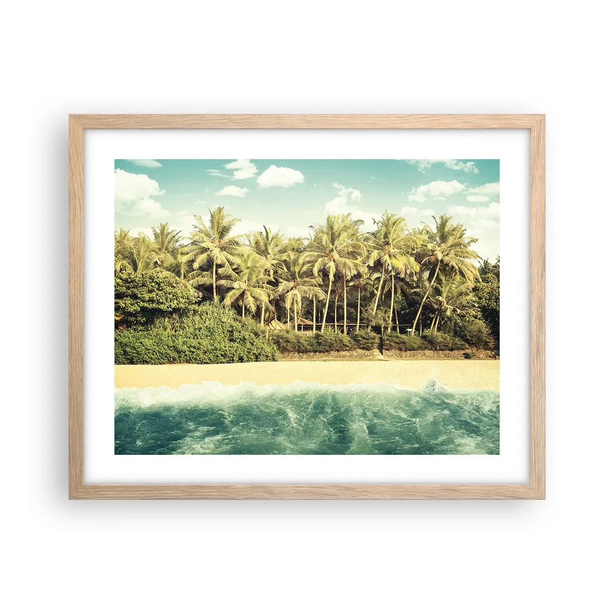 Poszter világos tölgy keretben - Talán itt? - 50x40 cm