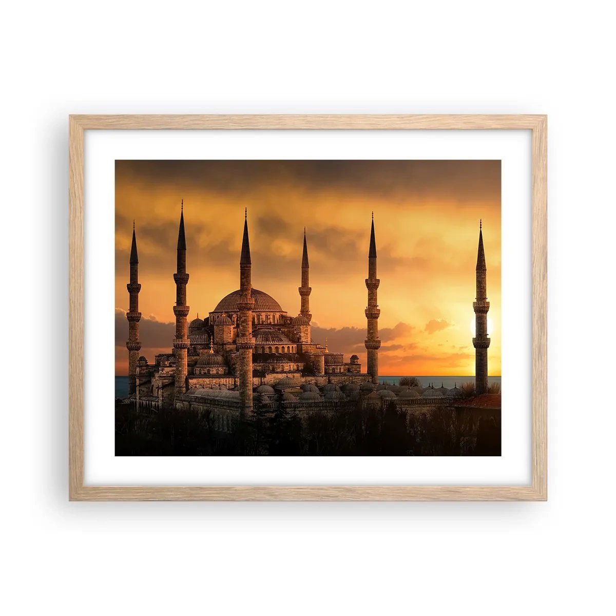 Poszter világos tölgy keretben - Isten hatalmas - 50x40 cm