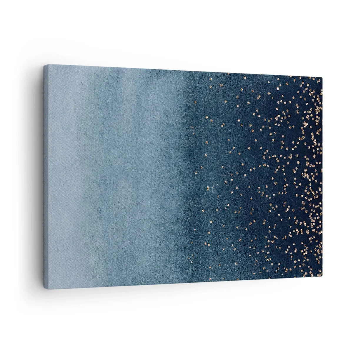 Vászonkép - Kék színátmenetek finom arany díszítéssel - 70x50cm - Kompozíció - kék fázisok - Modern fali dekoráció nappalihoz és hálószobához ARTTOR