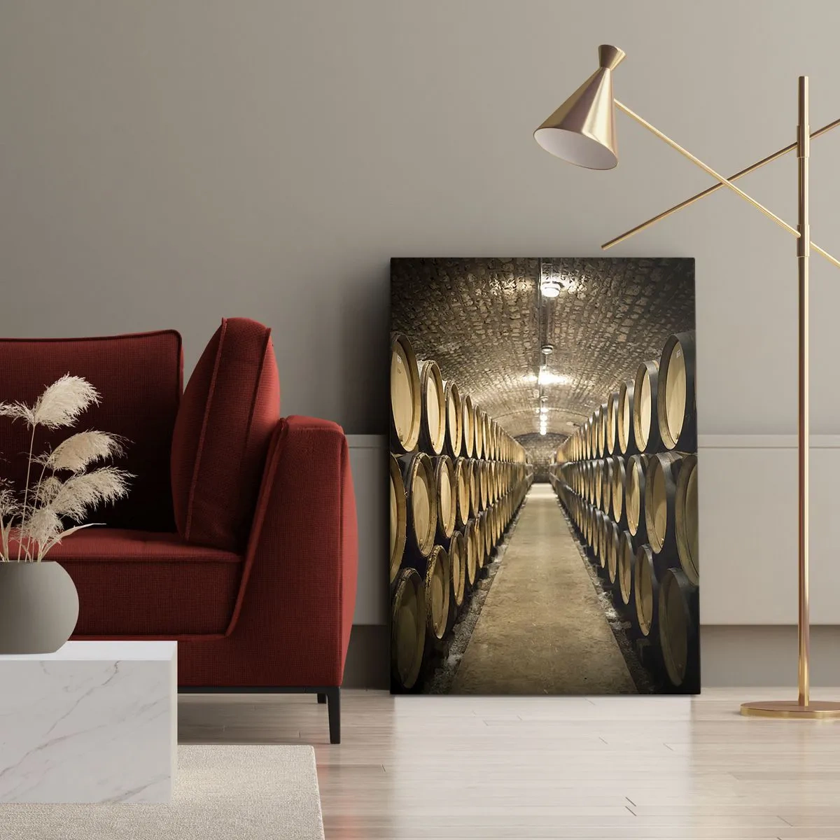 Vászonkép - Egy téglapincében - 65x120 cm