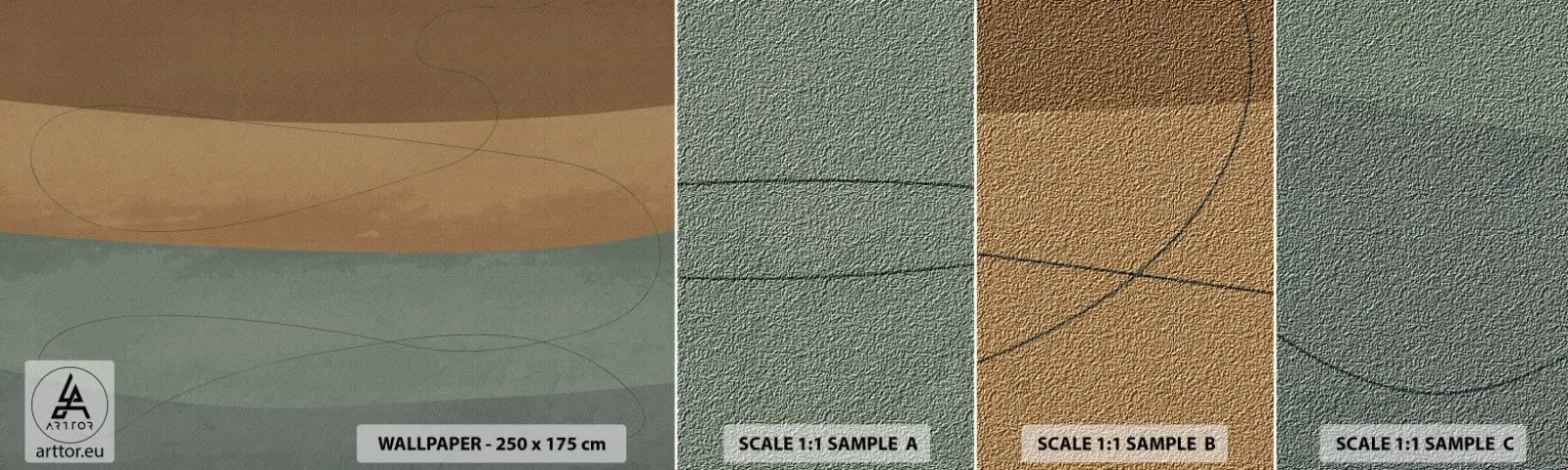 Fotótapéta Minta Öntapadós Deluxe Sticker - Vízszintes kompozíció - Absztrakció, Darab, Modern művészet - 100x30 cm