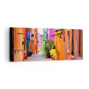 Vászonkép - Szivárványos sikátor - 100x40 cm