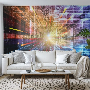 Fotótapéta Premium Canvas - Fényes folyosó - Absztrakció, Grafika, 3D - 300x210 cm