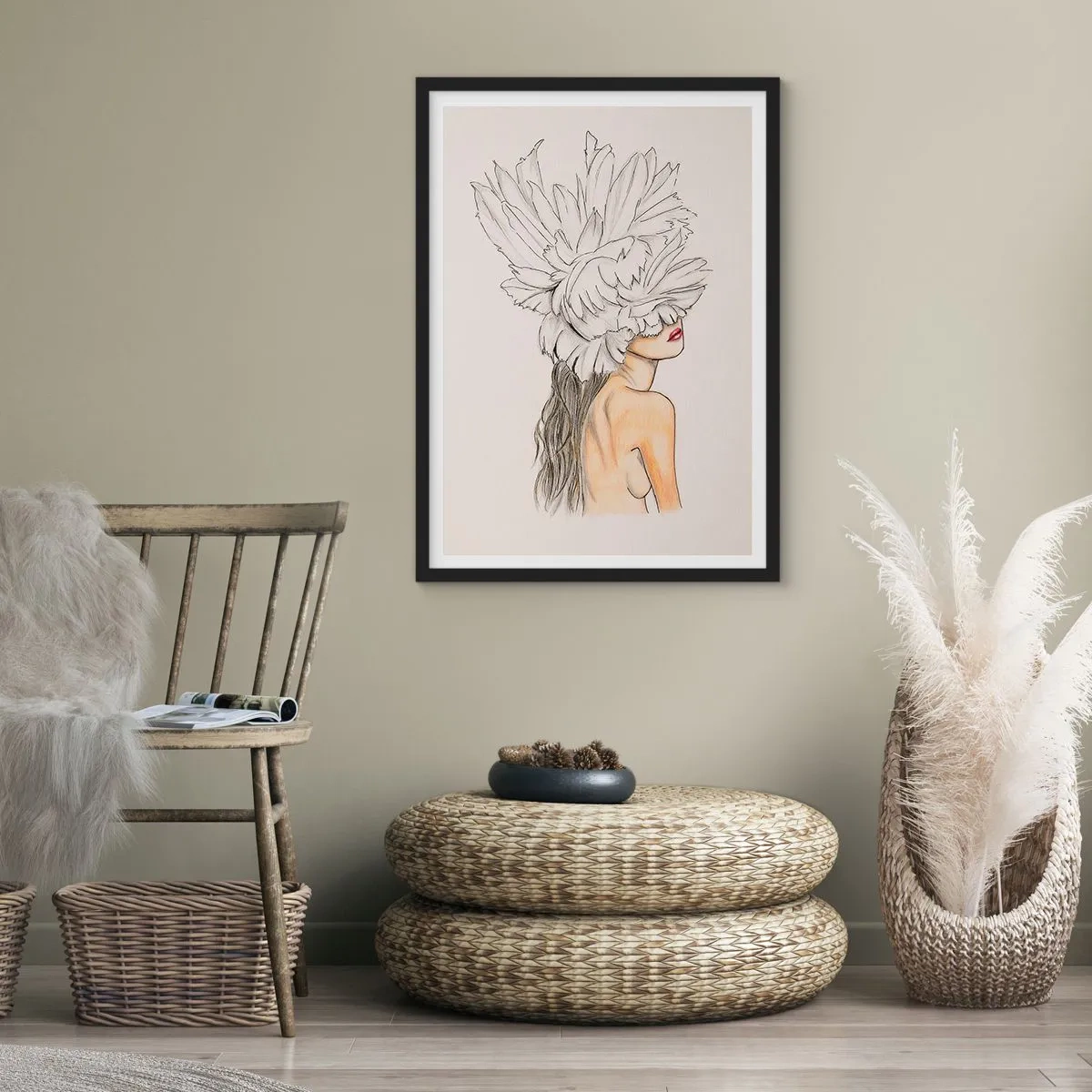 Poszter fehér keretben - Koronás szépség - 30x40 cm