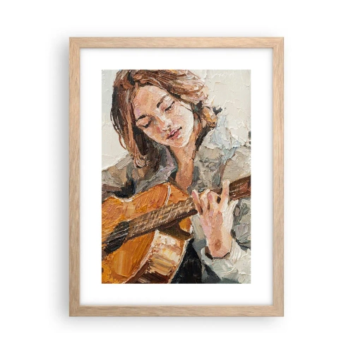 Poszter világos tölgy keretben - Koncert gitárra és egy lány szívére - 30x40 cm