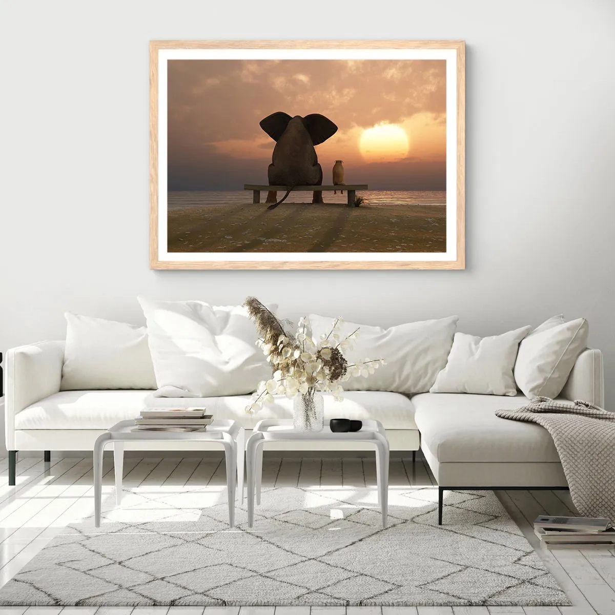 Poszter világos tölgy keretben - Jó együtt hallgatni - 40x30 cm