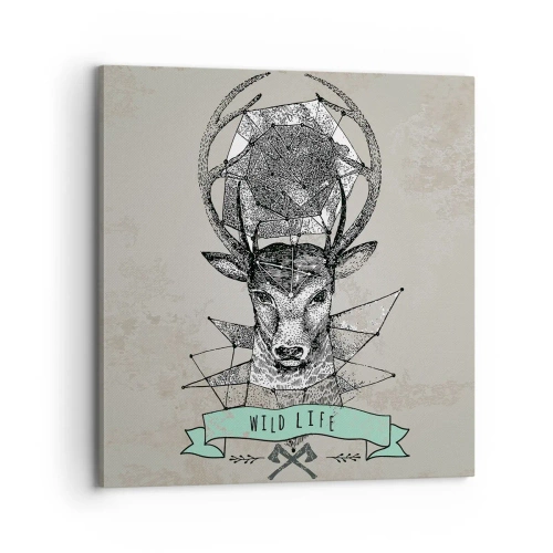 Vászonkép - Szt. Hubertus látomása - 70x70 cm