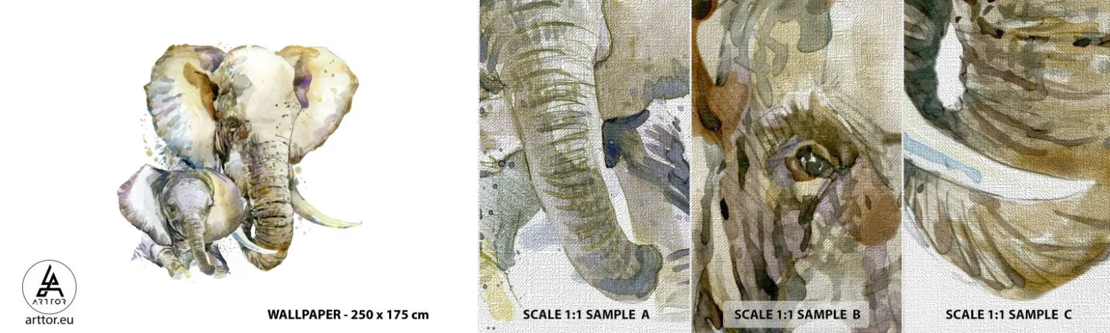 Fotótapéta Minta Premium Canvas - Sehol se jobb mint anyánál - Állatok, Elefánt, Grafika - 100x30 cm