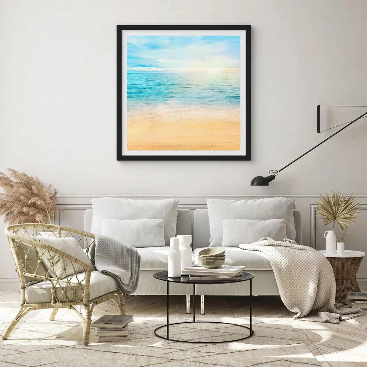 Poszter fehér keretben - Nagy kékség - 60x60 cm