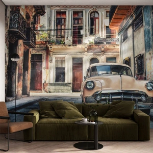 Fotótapéta Standard Eco - A szieszta Havannában - Antik autó, Építészet, Város - 150x105 cm