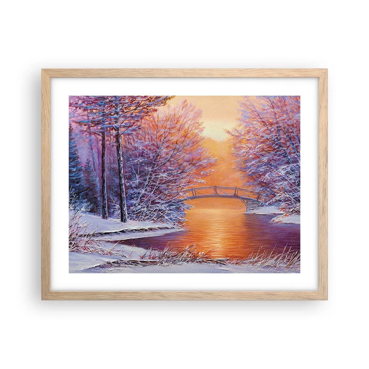 Poszter világos tölgy keretben - Találkozzunk itt - 50x40 cm