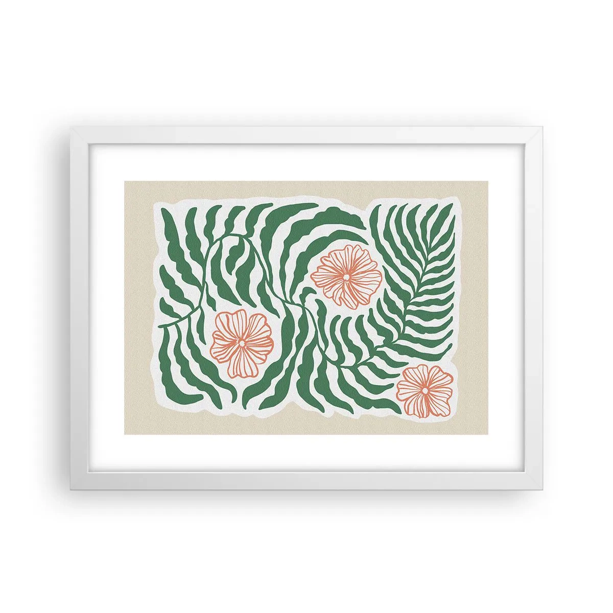 Poszter fekete keretben - Zöldben virágzó - 40x30 cm