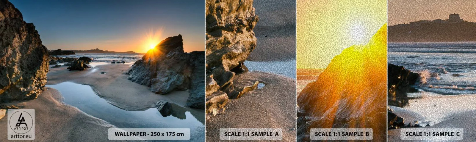 Fotótapéta Minta Premium Sand - Az emberi kéz által nem érintett - Tájkép, Strand, Cornish tengerpartja - 100x30 cm