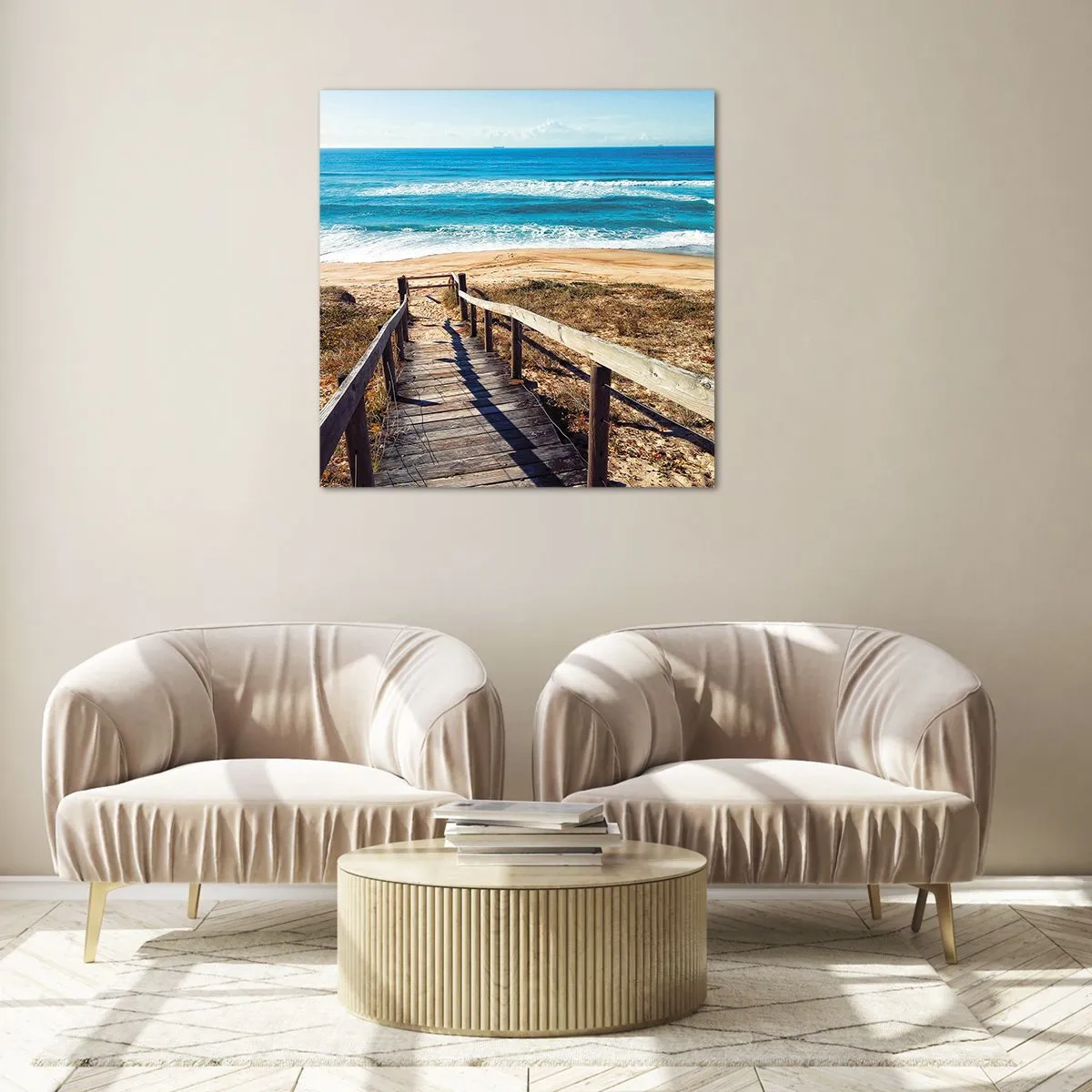 Üveg kép - Fuss! - 50x50 cm