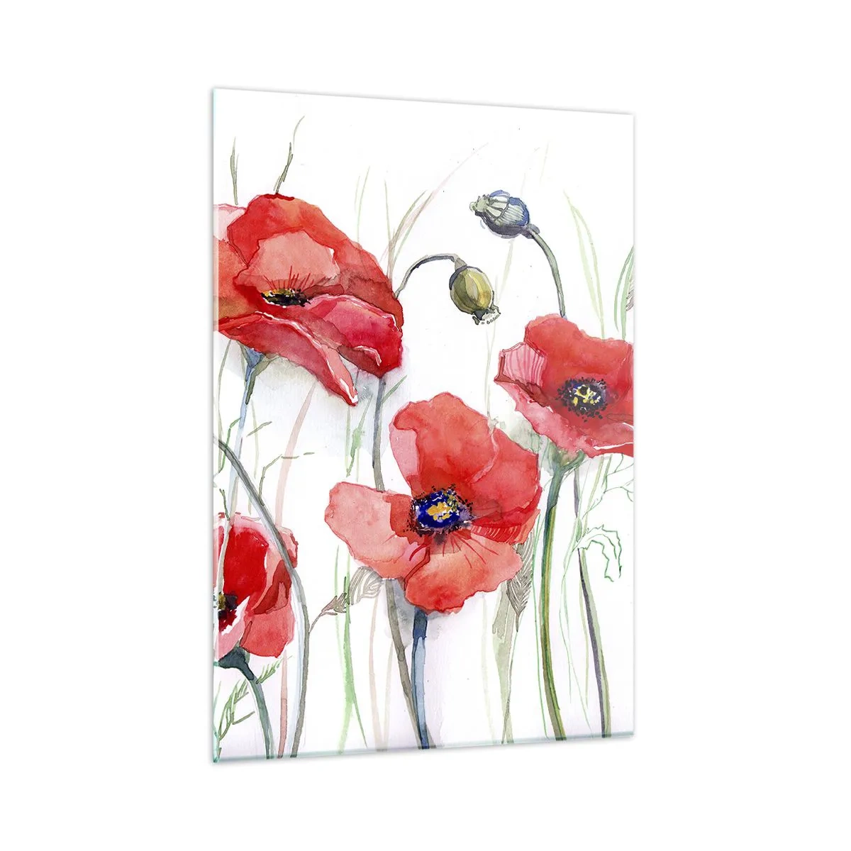 Üveg kép - Lengyel virágok - 50x70 cm